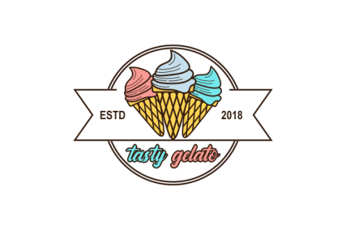Ice cream shop logo template