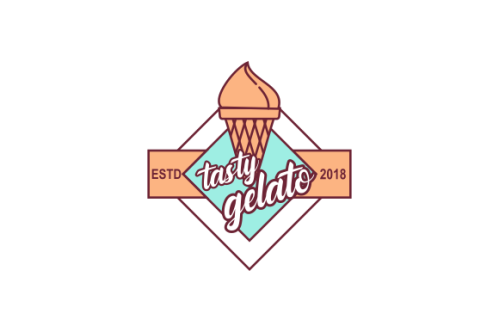 Ice cream shop logo template