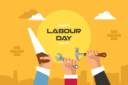 Happy international worker's labour day background vector