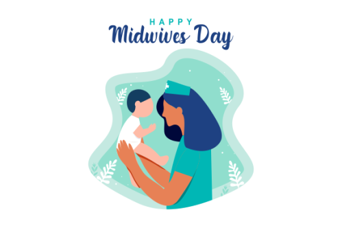Flat design international midwives day illustration