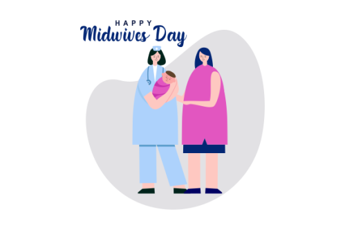 Flat design international midwives day illustration