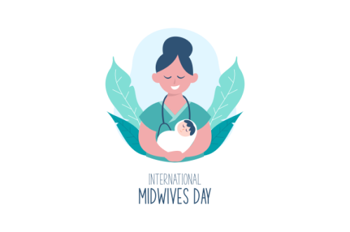 Flat design international midwives day illustration