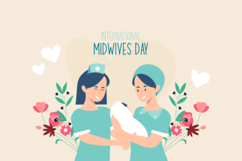 Flat design international midwives day illustration