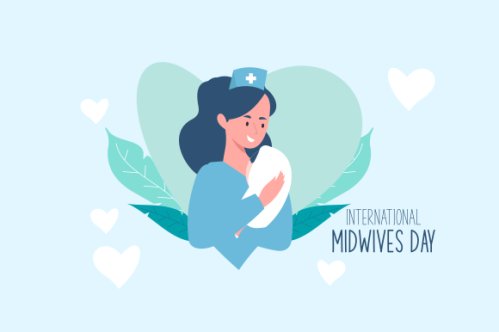 Flat design international midwives day illustration