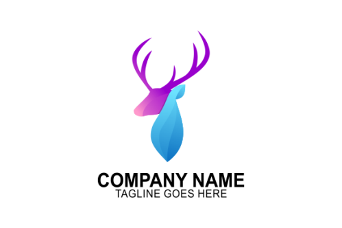 Gradient colorful deer logo template