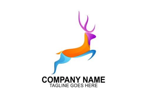 Gradient colorful deer logo template