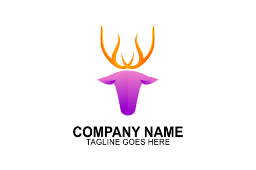 Gradient colorful deer logo template
