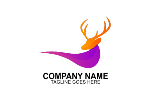 Gradient colorful deer logo template