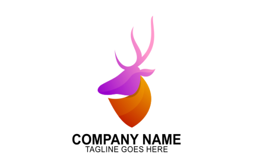 Gradient colorful deer logo template