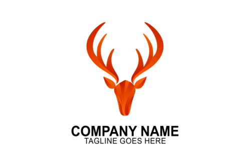Gradient colorful deer logo template