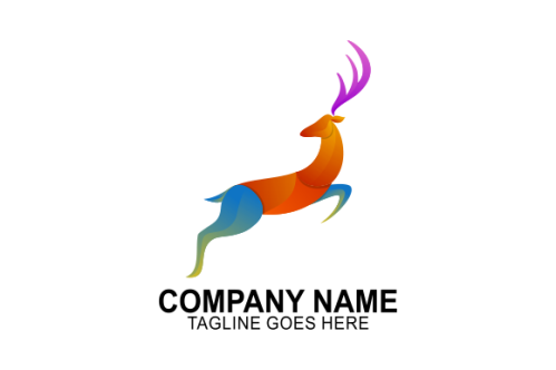 Gradient colorful deer logo template