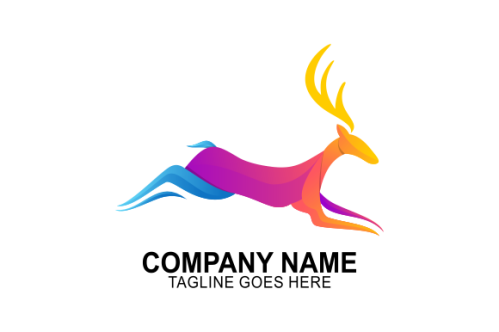 Gradient colorful deer logo template