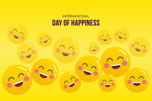International day of happiness illustration