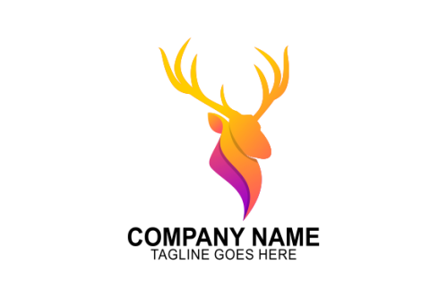 Gradient colorful deer logo template