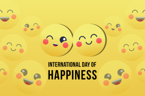 International day of happiness illustration