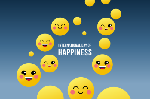 International day of happiness illustration