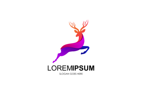 Gradient colorful deer logo template