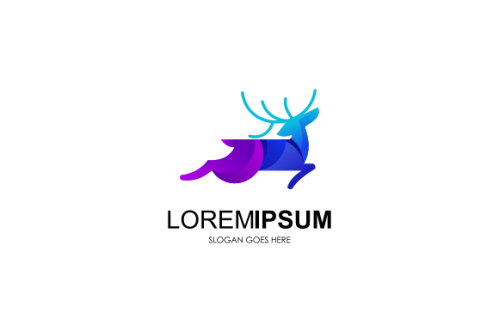 Gradient colorful deer logo template