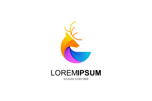 Gradient colorful deer logo template