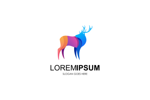 Gradient colorful deer logo template