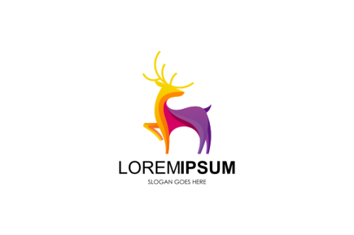 Gradient colorful deer logo template