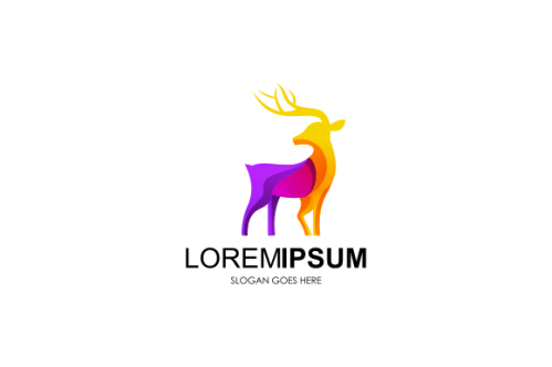 Gradient colorful deer logo template