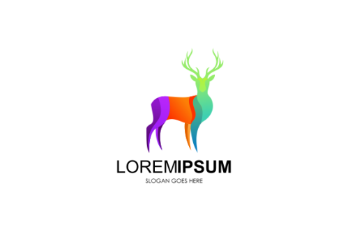 Gradient colorful deer logo template