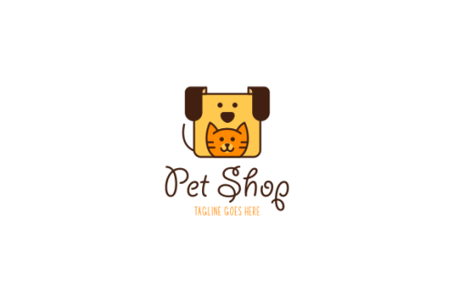 Pet shop animals logo template