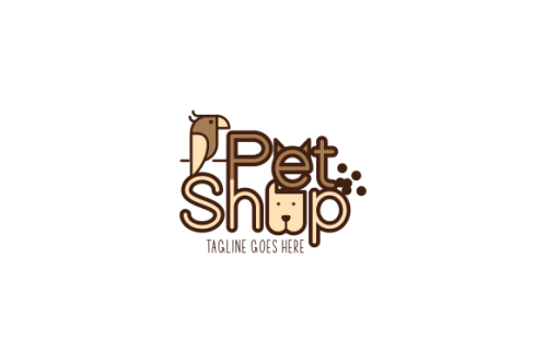 Pet shop animals logo template