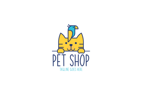Pet shop animals logo template