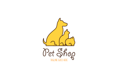 Pet shop animals logo template