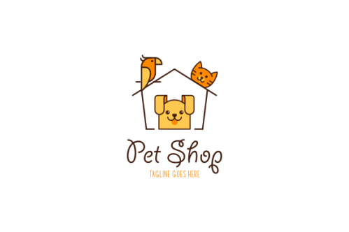 Pet shop animals logo template