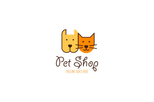 Pet shop animals logo template