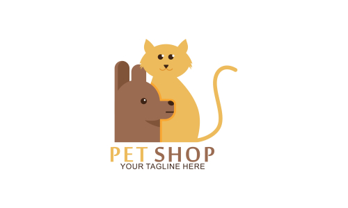 Pet shop animals logo template
