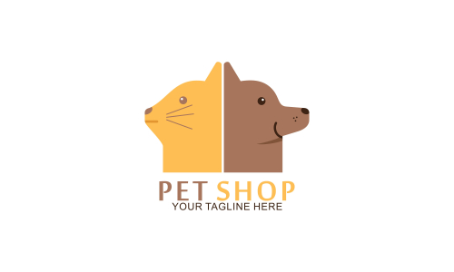 Pet shop animals logo template