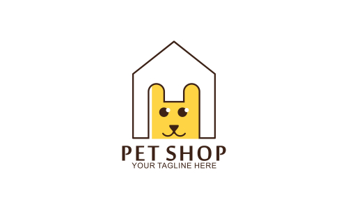 Pet shop animals logo template