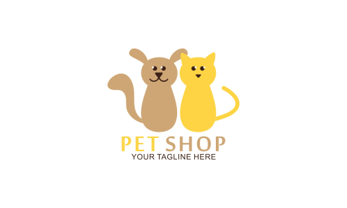 Pet shop animals logo template