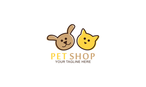 Pet shop animals logo template