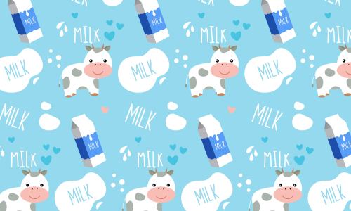 Milk cow seamless pattern