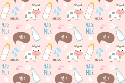Milk cow seamless pattern