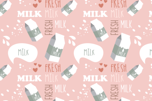 Milk cow seamless pattern