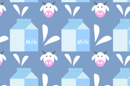 Milk cow seamless pattern