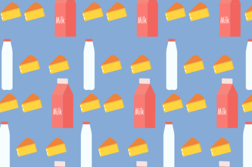 Milk cow seamless pattern