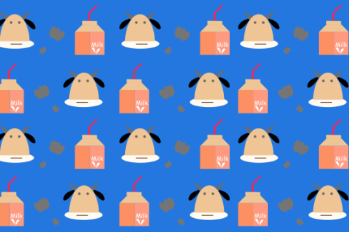 Milk cow seamless pattern