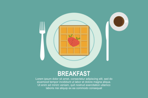 Breakfast food, delicious pancakes background