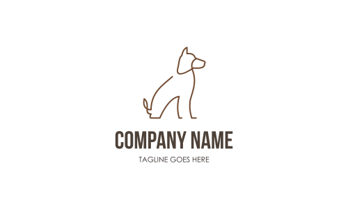 Dog line outline monoline logo