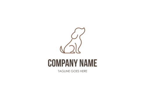 Dog line outline monoline logo