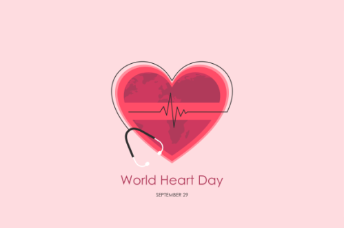 Flat design world heart day concept