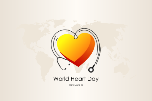 Flat design world heart day concept