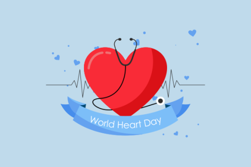 Flat design world heart day concept